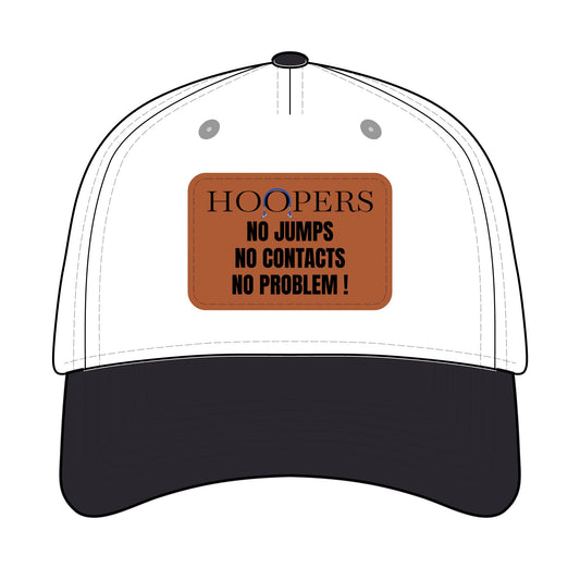 Agility Leather Patch Baseball Cap — “NO JUMPS, NO CONTACTS, NO PROBLEM !” Dog Hoopers Hat